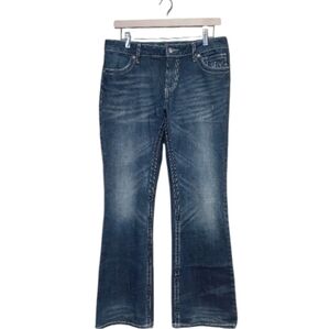 Harley Davidson GenuineMotorClothes Mid-rise Bootcut Jeans Blue Wash Size 8